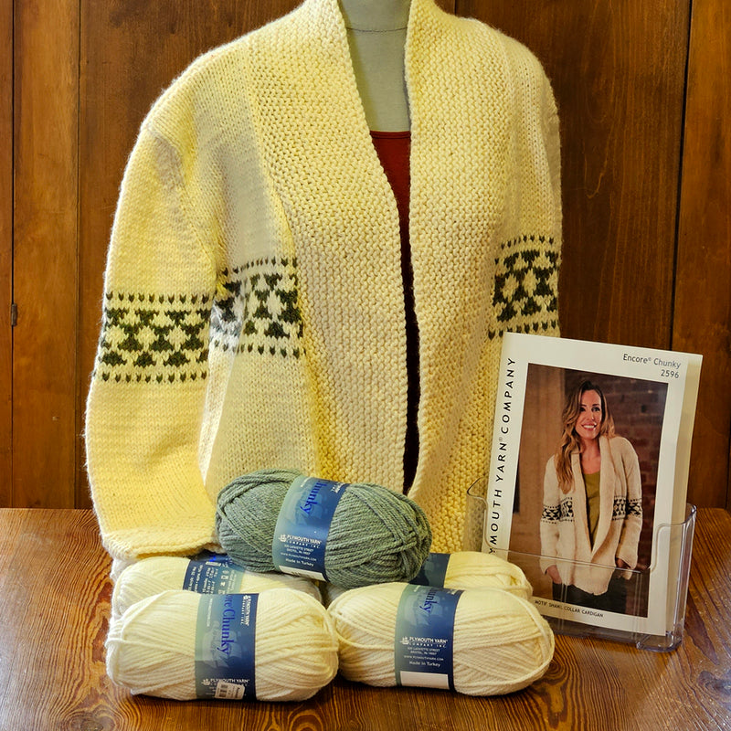 Encore Chunky Motif Shawl Collar Cardigan Knit Kit