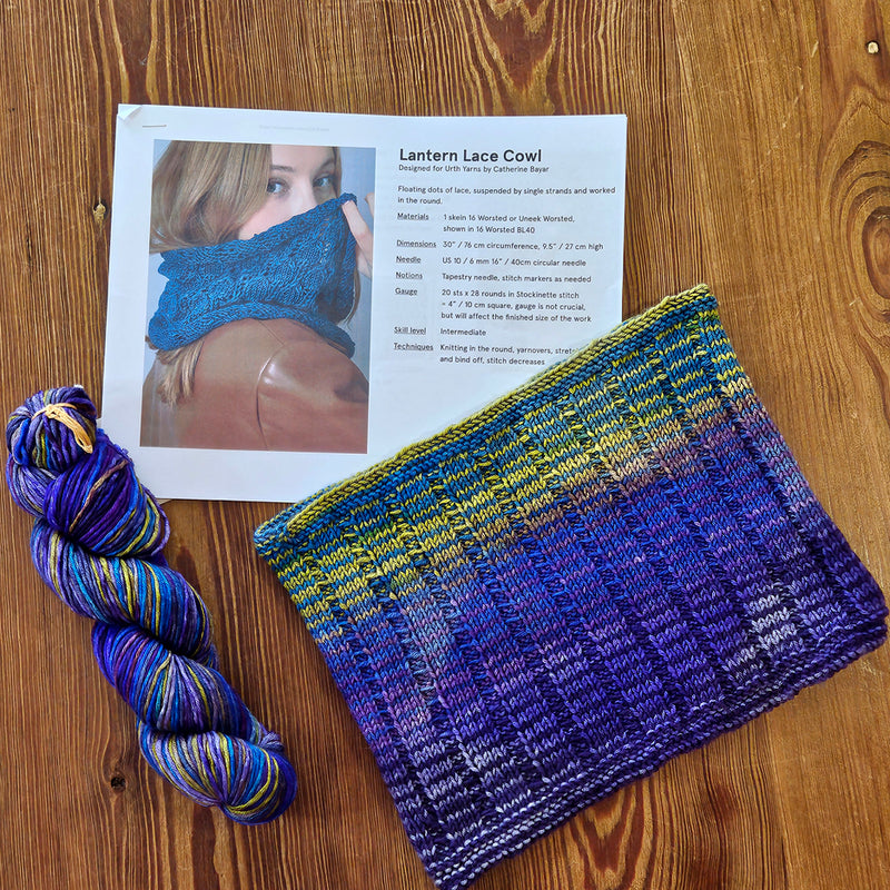 Lantern Lace Cowl Knit Kit